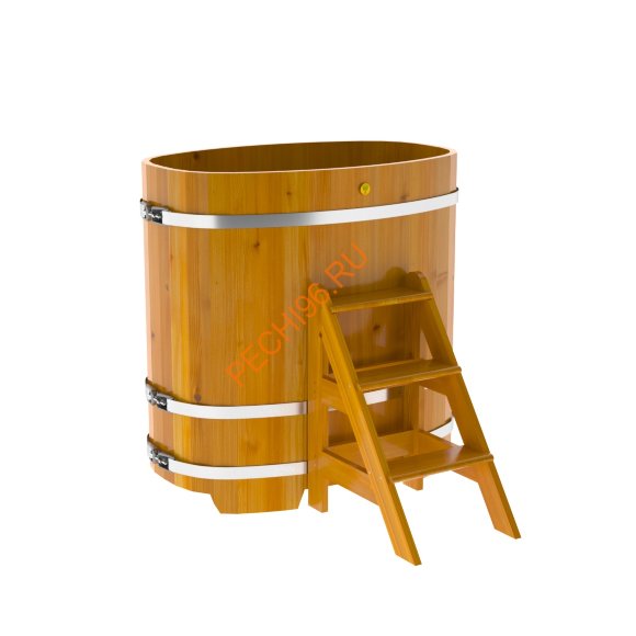 Купель для бани BentWood овальная из лиственницы Рустик, 0,76х1,16 м
