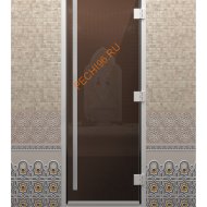 Дверь стеклянная DoorWood Хамам «Престиж» бронза, 2000х700 мм