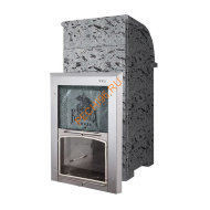 Печь банная Калита Князь нержавеющая сталь панорамное стекло серпентинит Премиум