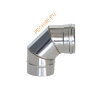 Отвод 87° ТиС Промо, нержавейка AISI 316-0,8 мм, D120 мм