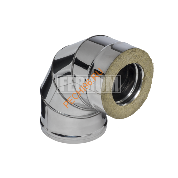 Сэндвич-отвод 90° Феррум, нержавейка AISI 430-0,8 мм/оцинковка-0,5 мм, d 150/210 мм Сэндвич-отвод 90° Феррум, нержавейка AISI 430-0,8 мм/оцинковка-0,5 мм, d 150/210 мм