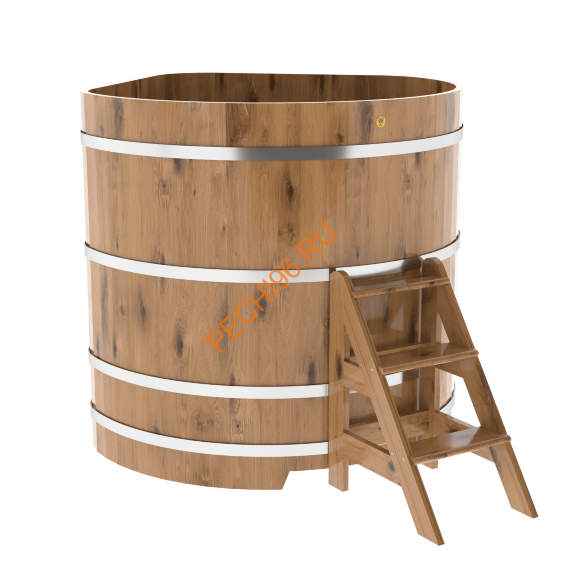 Купель для бани BentWood угловая из дуба Рустик, 1,37х1,37 м