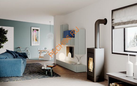 Печь-камин DEFRO HOME SOLUM, 9кВт черная сталь