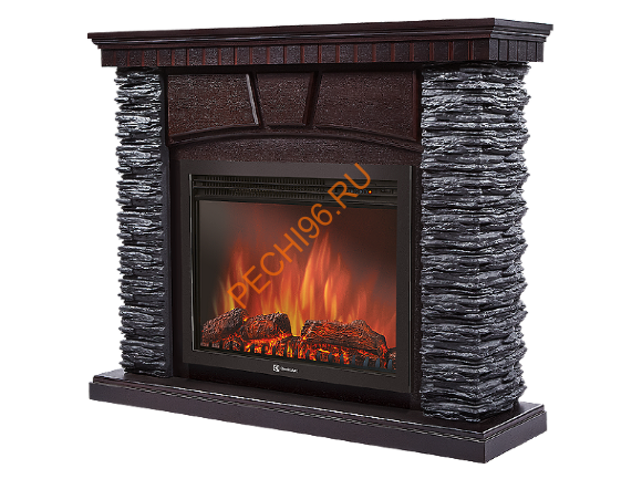 Электрокамин Electrolux EFP/P-3020LS с порталом Firelight Porto 30, камень черный, венге