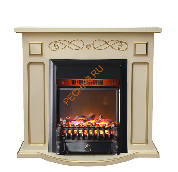 Электрокамин InterFlame Аспен патина бежевый с очагом Fobos GLS