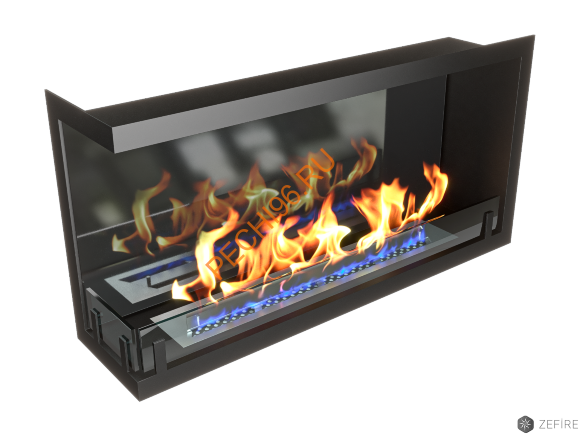 Биокамин ZeFire STANDART угловой 900 со стемалитом