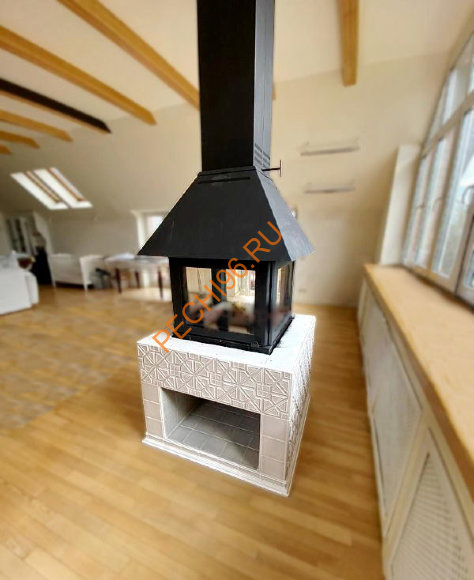 Печь-камин ЭкоКамин Эклипс Островной 4D