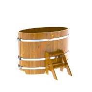 Купель для бани BentWood овальная из лиственницы Рустик, 0,80х1,42 м