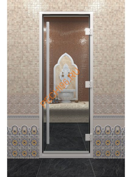 Дверь стеклянная DoorWood Хамам «Престиж» прозрачная, 2000х700 мм