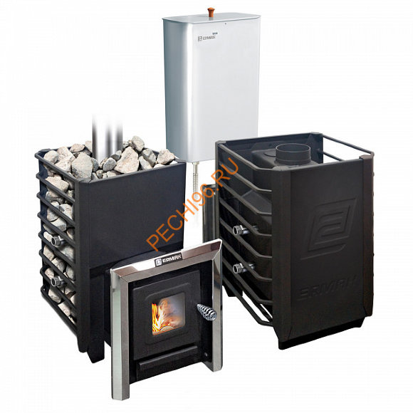 Печь банная Ермак 16 Сетка-Классик с т/о, баком 40 л и стеклом