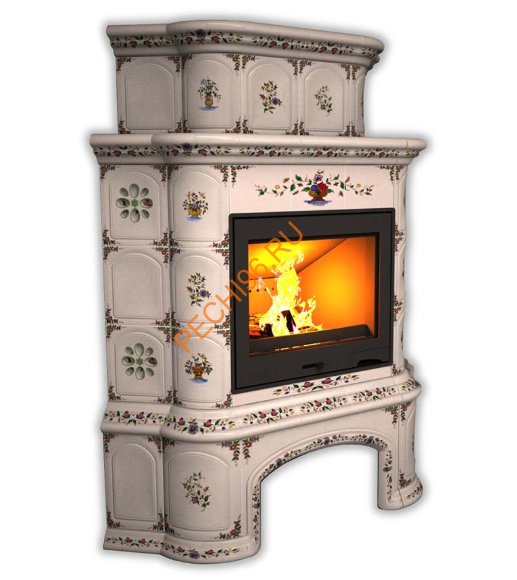 Печь-камин КимрПечь Прованс угловой двухъярусный Руан с дровником