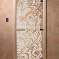 Дверь стеклянная DoorWood «Хохлома прозрачная», 1800х600 мм