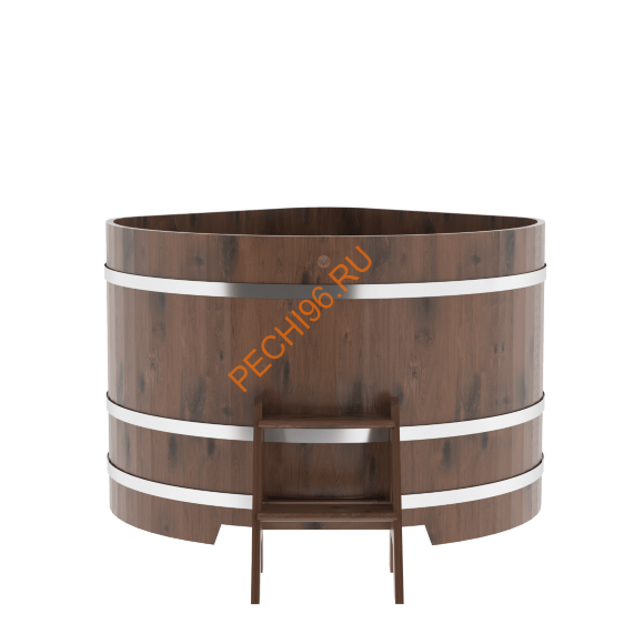 Купель для бани BentWood угловая из морёного дуба Рустик, 1,37х1,37 м