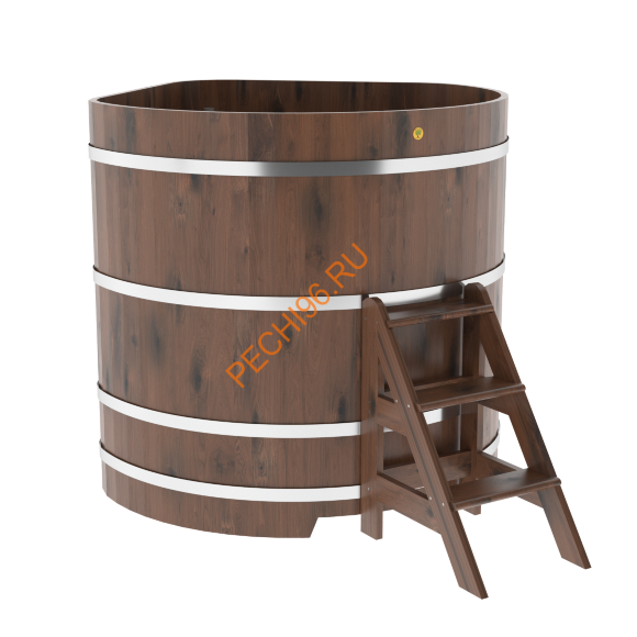Купель для бани BentWood угловая из морёного дуба Рустик, 1,37х1,37 м