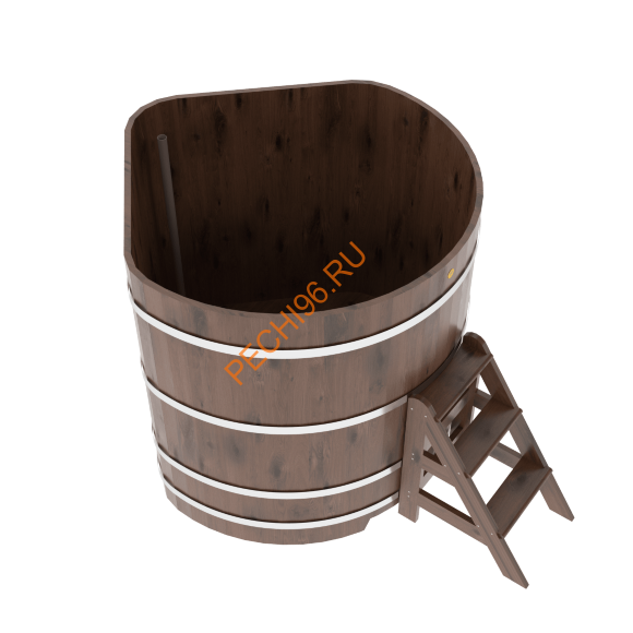 Купель для бани BentWood угловая из морёного дуба Рустик, 1,37х1,37 м