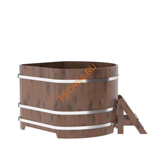 Купель для бани BentWood угловая из морёного дуба Рустик, 1,37х1,37 м