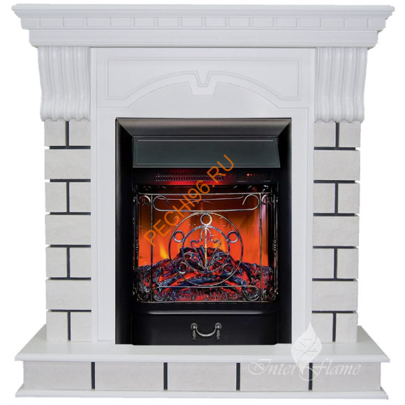 Электрокамин InterFlame Бэлси с очагом Majestic LUX BLACK