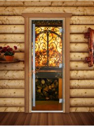 Дверь стеклянная DoorWood «Престиж», 700х1900мм, с фотопечатью «Пламя» Дверь стеклянная DoorWood «Престиж», 700х1900мм, с фотопечатью «Пламя»