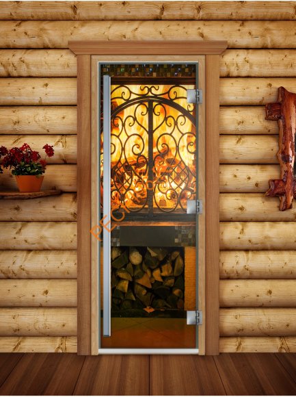 Дверь стеклянная DoorWood «Престиж», 700х1900мм, с фотопечатью «Пламя» Дверь стеклянная DoorWood «Престиж», 700х1900мм, с фотопечатью «Пламя»