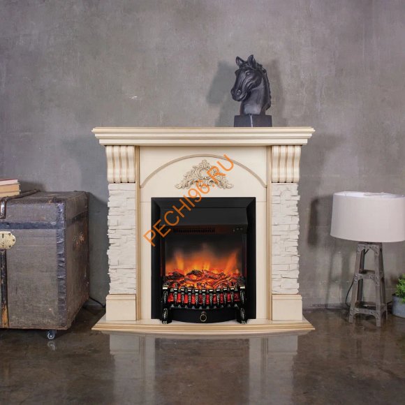 Электрокамин RealFlame Athena WT с очагом Fobos Lux BL Электрокамин RealFlame Athena WT с очагом Fobos Lux BL