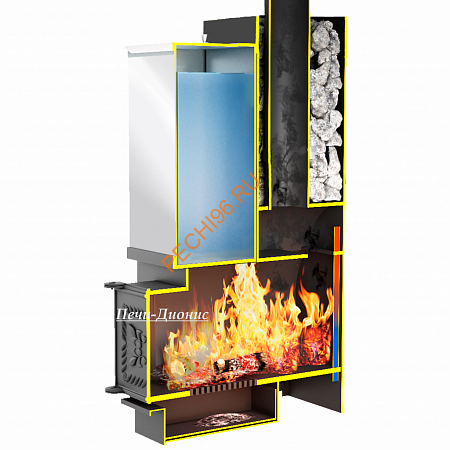 Печь банная Теплосталь Емельяныч с закрытой каменкой под обкладку, чугунная дверца ДТ-4P Печь банная Теплосталь Емельяныч с закрытой каменкой под обкладку, чугунная дверца ДТ-4P