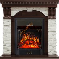 Электрокамин Royal Flame Dublin угловой Темный дуб/белый сланец с очагом Majestic FX