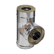 Сэндвич-тройник 90° Феррум, нержавейка AISI 430-0,5 мм/оцинковка, d 150/210 мм