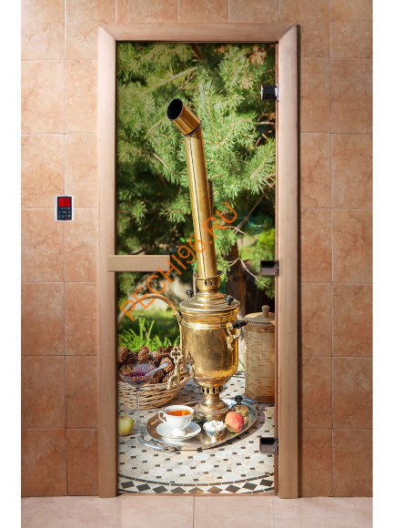 Дверь стеклянная DoorWood с фотопечатью «Чай с дымком» Дверь стеклянная DoorWood с фотопечатью «Чай с дымком»