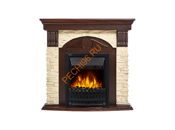 Электрокамин Electrolux Classic EFP/P-1020LS с порталом Firelight Torre Classic U угловой, слоновая кость, темный дуб