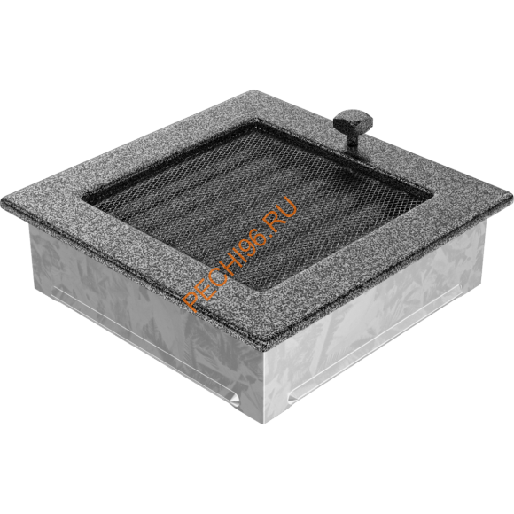 Вентиляционная решетка Kratki 17CSX 170х170 мм черная/серебро