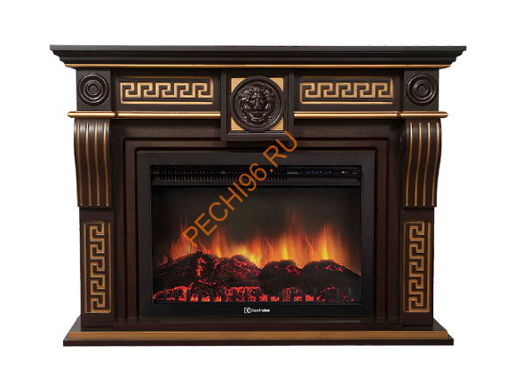 Электрокамин Electrolux EFP/P-3020LS с порталом Firelight Vittoriano 30, темный дуб с патиной