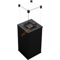 Камин уличный газовый Kratki PATIO/M/G31/37MBAR/CZ/P, черное стекло, тиснение