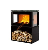 Печь-камин АСТОВ КУБ 3С 800 Талькомагнезит на дровнике