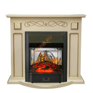 Электрокамин InterFlame Аспен патина бежевый с очагом Majestic GLS