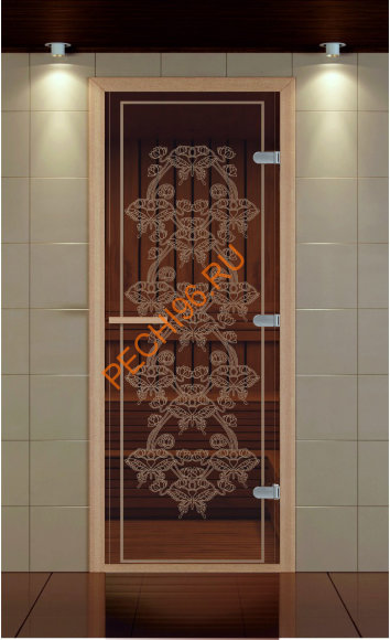 Дверь стеклянная ALDO NEW «Бабочка» коробка бук с порогом