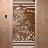 Дверь стеклянная DoorWood «Япония бронза», 1800х800 мм