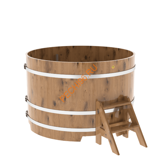 Купель для бани BentWood круглая из дуба рустик, h 1000мм