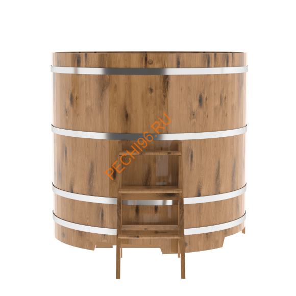 Купель для бани BentWood круглая из дуба Рустик, D1,5 м