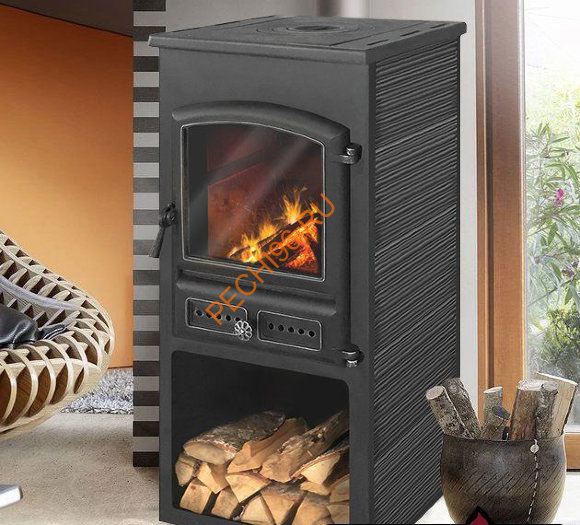 Печь-Камин Этна БКД с плитой Антрацит