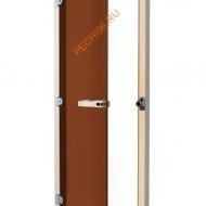 Дверь стеклянная Sawo «бронза» 730-4SGА 7/19, коробка осина, с порогом
