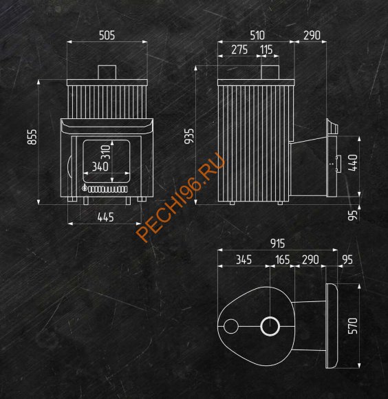 Печь банная Ферингер Малютка ПФ Окаменевшее дерево наборный