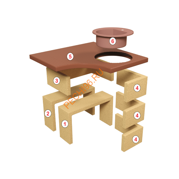 Стол мойка Барбекю центр Боярыня угловой песочный