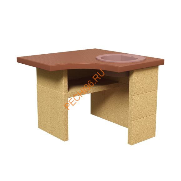 Стол мойка Барбекю центр Боярыня угловой песочный