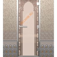 Дверь стеклянная DoorWood Хамам «Восточная арка» бронза матовая, 2000х800 мм