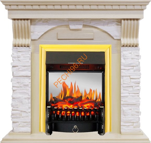 Электрокамин Royal Flame Dublin Слоновая кость с патиной с очагом Fobos FX M