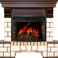 Электрокамин Royal Flame Pierre Luxe угловой темный дуб/белый с очагом Dioramic 25 LED FX