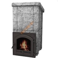 Печь банная Сударушка Семейная РК чугунный портал с ЧД серпентинит Бархат без фасок