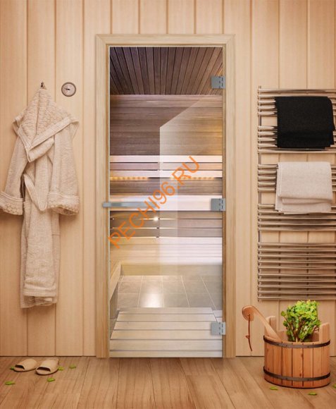 Дверь стеклянная DoorWood Эталон, 1900х700 мм, стекло прозрачное 10 мм