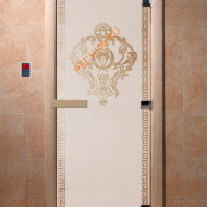 Дверь стеклянная DoorWood «Версаче сатин», 1900х800 мм