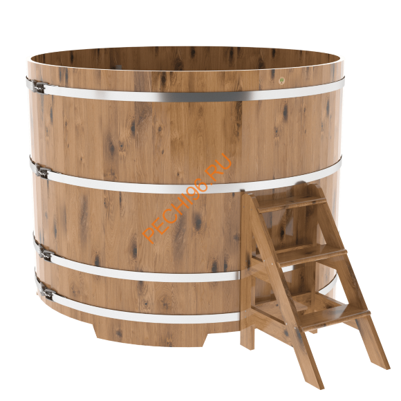 Купель для бани BentWood круглая из дуба Рустик, D1,8 м